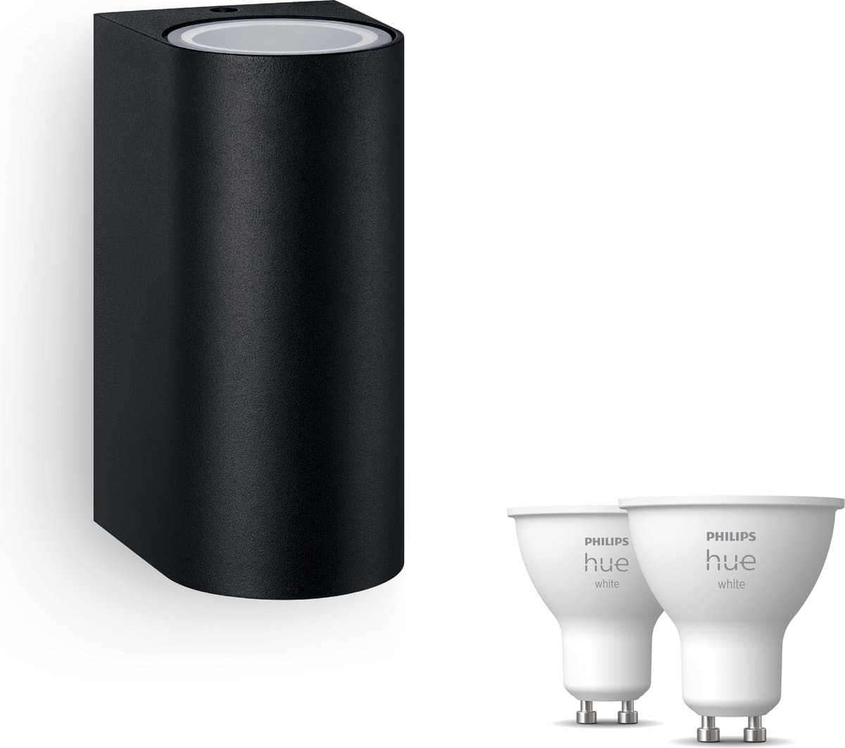 Philips Hue Nightingale Wandlamp voor Buiten Up & Down (Zwart) - Buitenlamp - GU10 - Warmwit Licht - Hue White