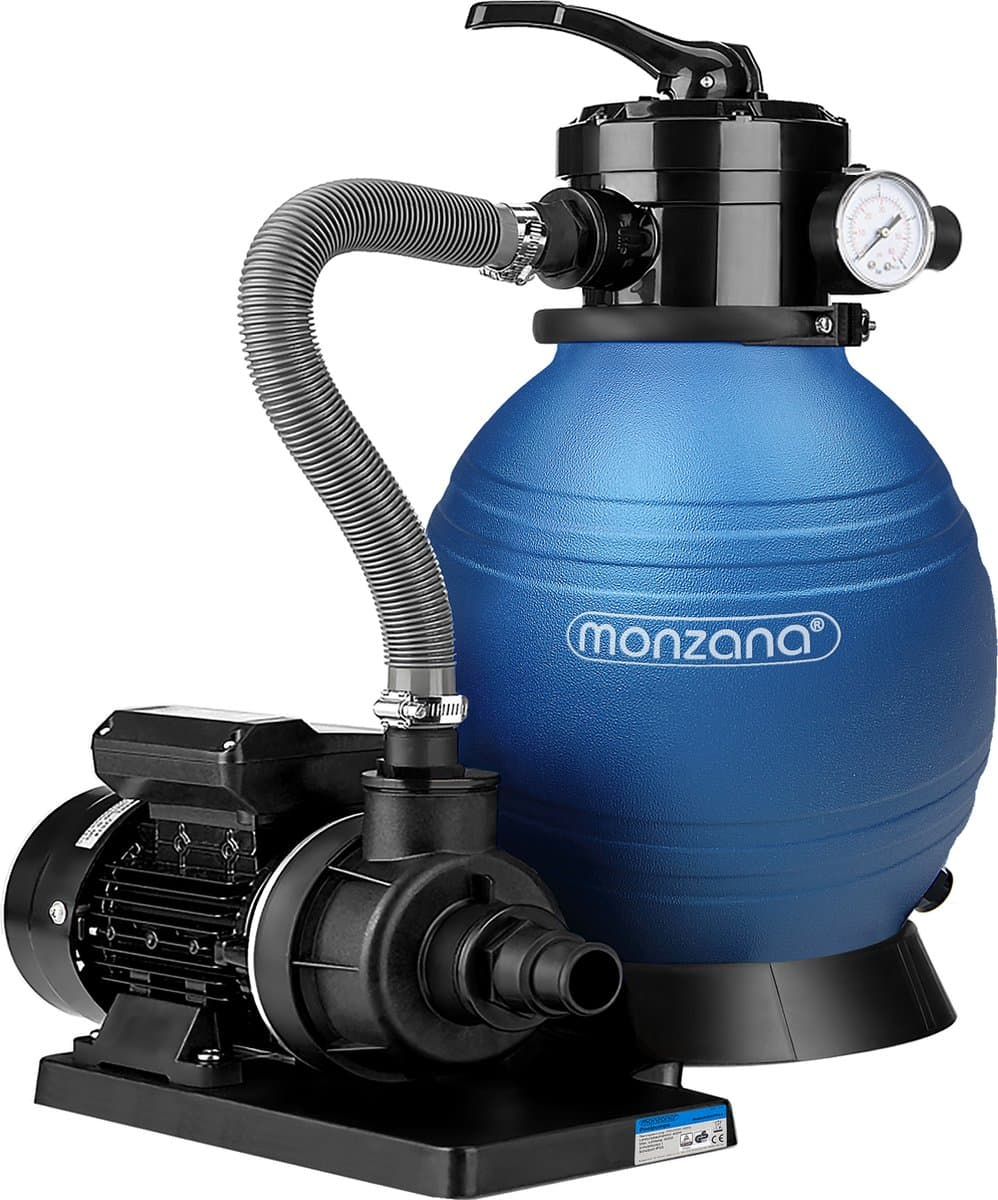 Monzana Zandfiltersysteem - 10.200 l/u 7-weg Klep Systeem - Blauw