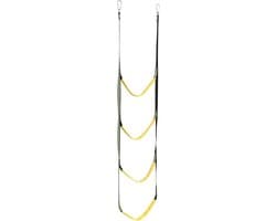Touwladder - Zachte Ladder - Ladder voor Rubberboot - met 4 Treden - Zwemtrap boot - 111x32cm - boottrap accessoires - Klimladder - Klimtouw - Speeltoestel ladder - Opvouwbare Hangende Ladder - hulp bij het instappen - nood touwladder