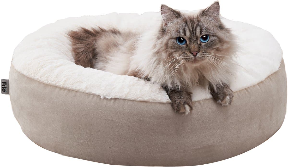 Filo Ultra Zachte Orthopedische Kattenmand Grijs - Wasbaar met Afritsbare Hoes - Anti Stress Donut Kattenbed - Poezenmand - Kattenhuis - Kattenkussen - Cat Bed
