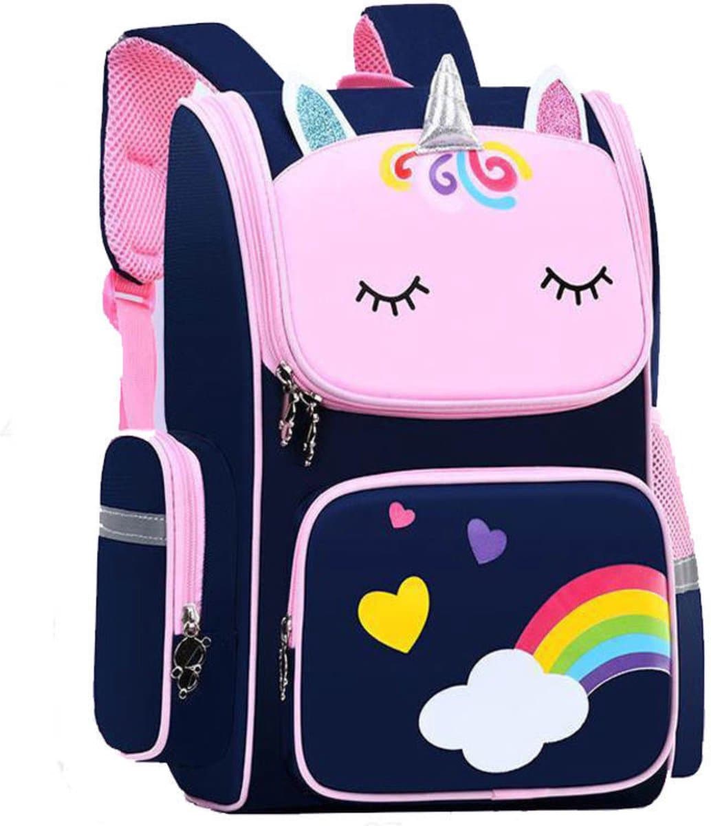 Joya Kids® Eenhoorn Rugzak | Rugtas Meisje | Unicorn Backpack | Blauwe tas meisjes | Large | Groot | vanaf groep 3