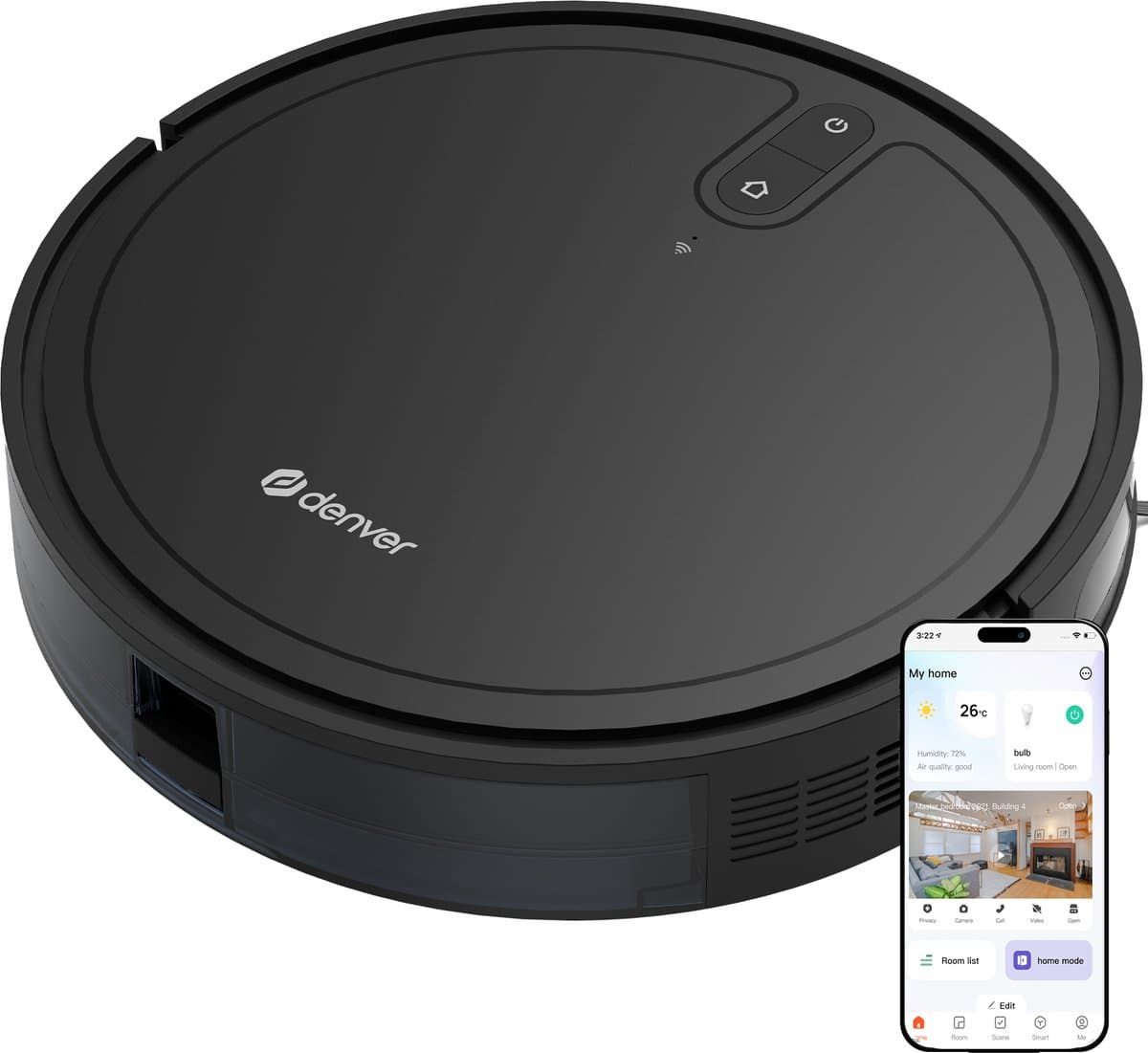 Denver Robotstofzuiger met Laadstation - Smartphone TUYA App - Gyroscope Navigatie - Geschikt voor Huisdierharen - RVC125