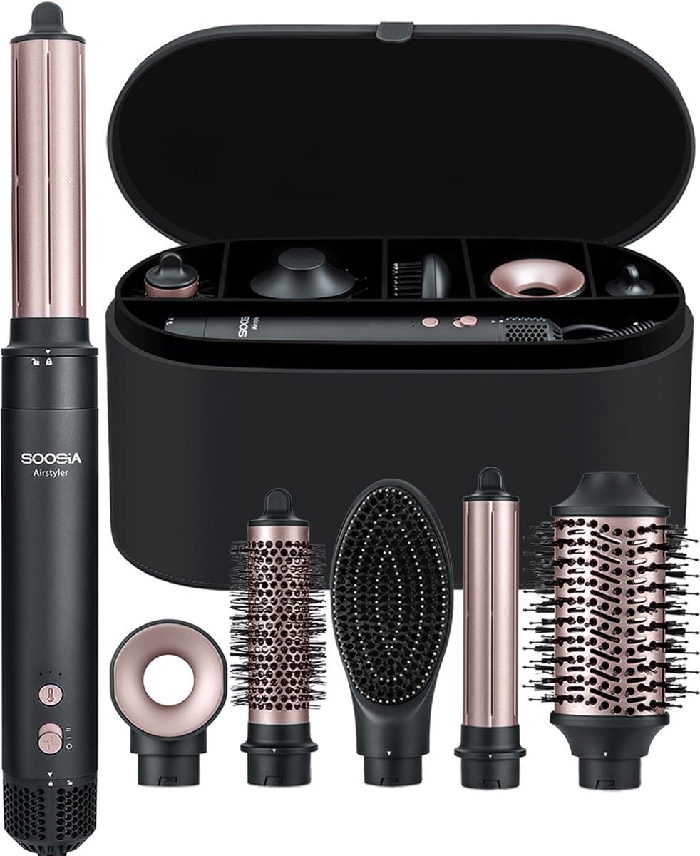 Soosia 6-in-1 Airstyler - Fohn & Krultang - Haardroger - Multistyler - Fohnborstel & Krulborstel - Hairwrap - Warmteborstel – Stijlborstel