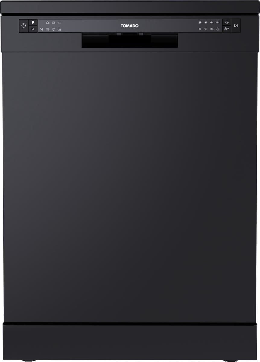 Tomado TDW6001B - Vrijstaande vaatwasser - 12 couverts - Energielabel D - 47 dB - Bestekmandje - Zwart