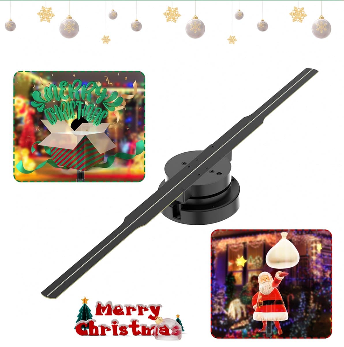 LED Verlichting Smart 3D Hologram Fan - Projector - App Bestuurbaar -PC- Wifi - Bluetooth -SD-kaart- 45cm- 2000*704
