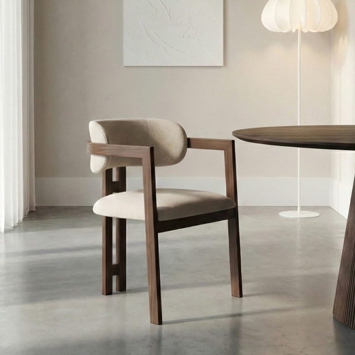 Parexio® - Enzo Eetkamerstoelen - Set van 4 - Taupe - Linnen Stof - Luxe Gestoffeerde Zitting - Industrieel Design - Metalen Poten - Stoel