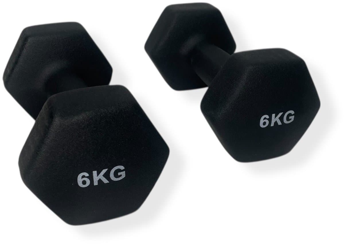 Padisport - Dumbells 6 Kg - Halter - Gewichten Set Halters - Gewichten 6 Kg - Zwart - Gewichten