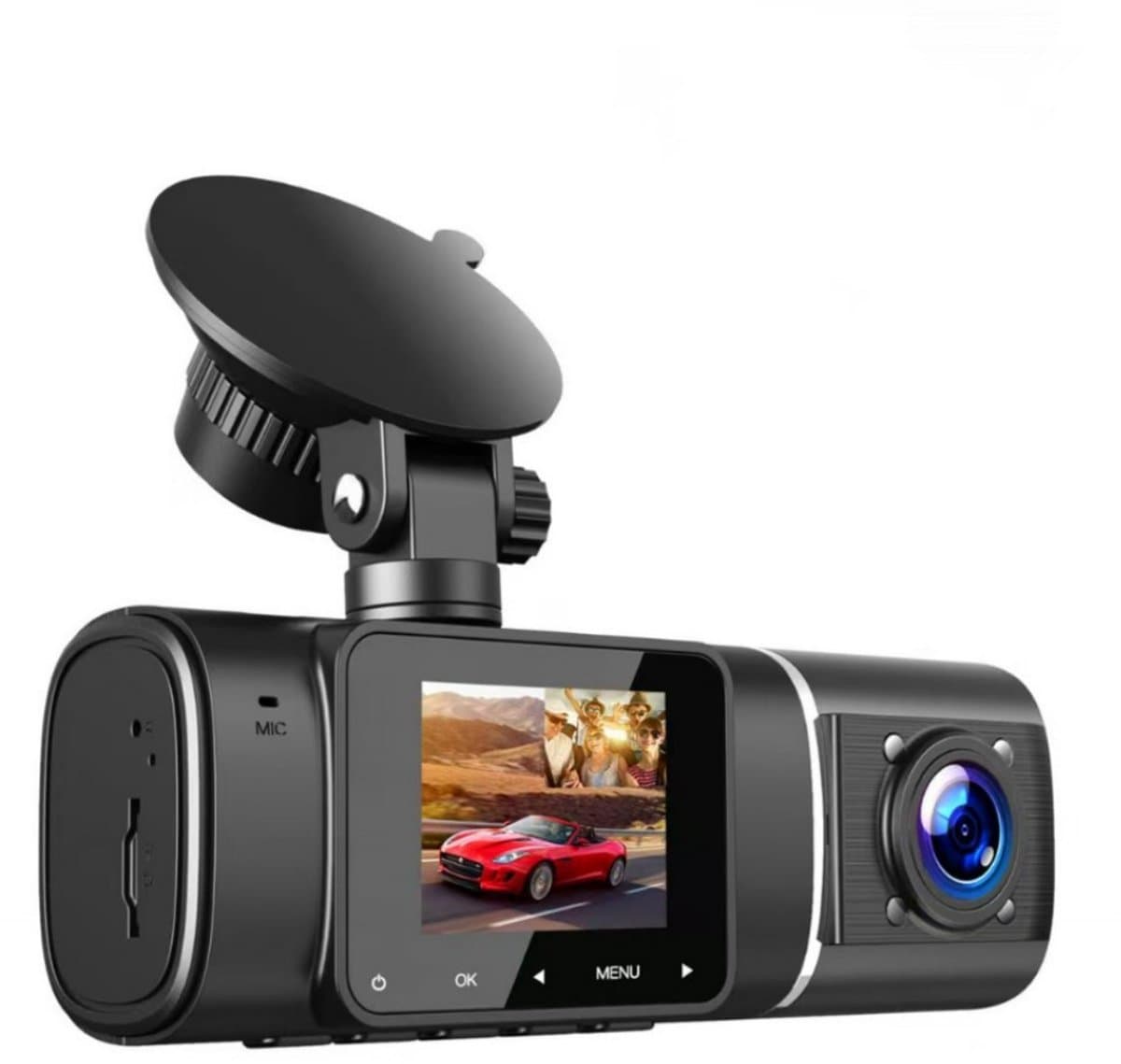 Dash Cam - Dash cam voor en achter binnen met 32G SD-kaart, 1080P+1080P Dash Camera voor auto's, 310° groothoek, nachtzicht WDR G-sensor parkeermonitor loopopname bewegingsdetector