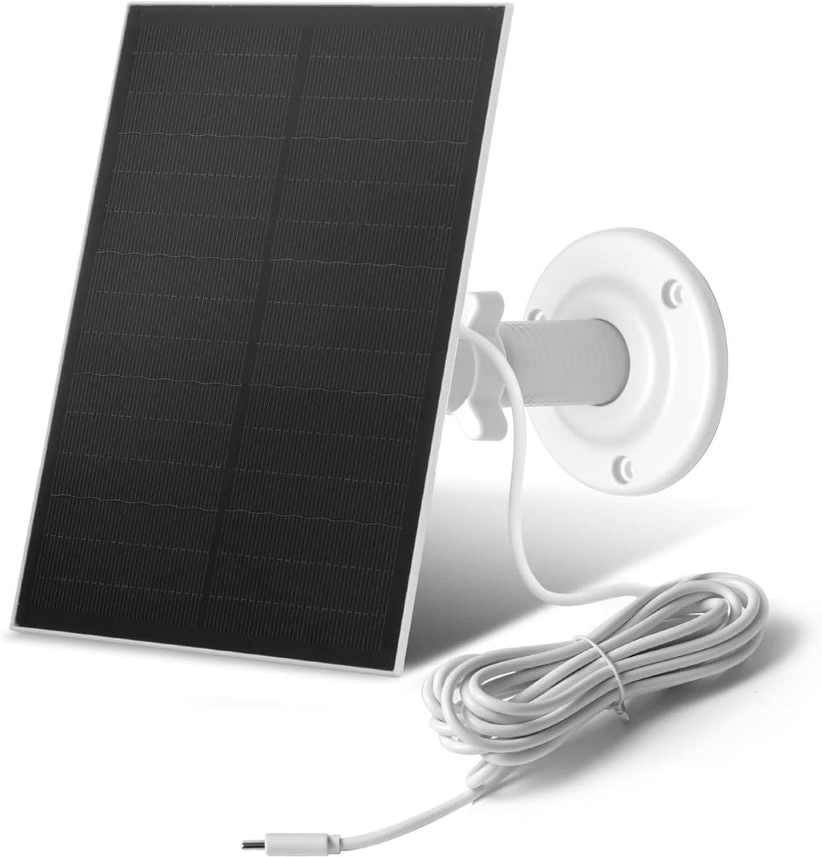 3W, 6V USB-zonnepaneel voor beveiligingscamera's, IP65 waterdicht zonnepaneel voor buiten met verstelbare beugel, compatibel met camera's met oplaadbare batterij (3W - 1 stuk).