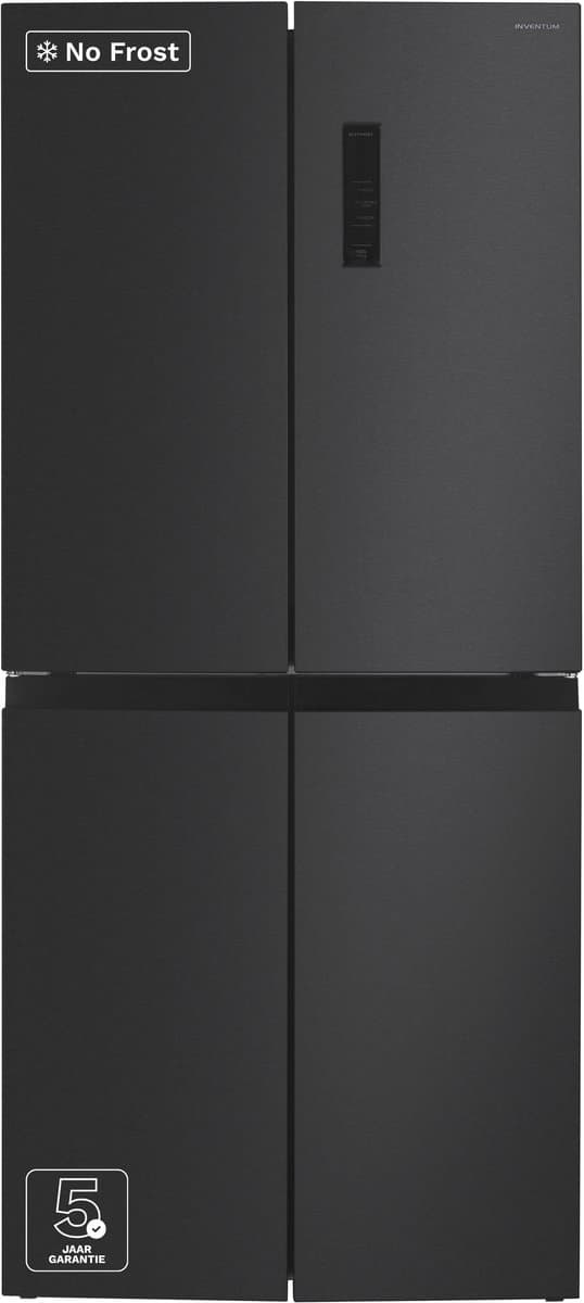 Inventum SKV4180B No Frost energiezuinige Amerikaanse koelkast - 466 liter - Digitaal display - Supervriezen - Vershoudlade - 4 deuren - Zwart