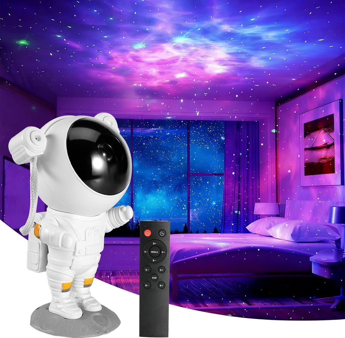 YONO Sterren Projector Astronaut - Sterrenhemel Projector - Galaxy - Heelal Nacht Lamp met Afstandsbediening