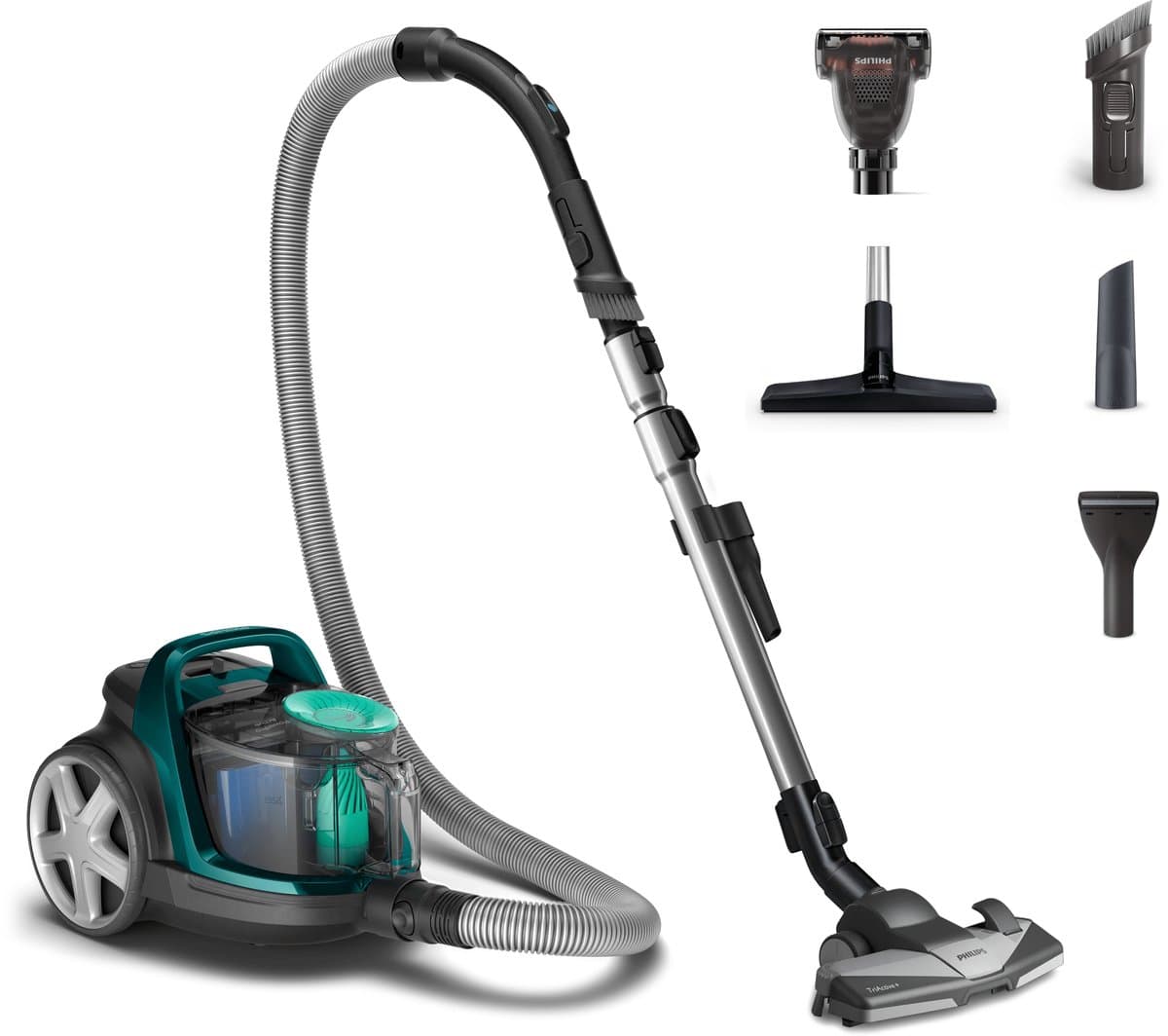 Philips PowerPro Active FC9555/09 - Stofzuiger zonder zak - 3 extra mondstukken - Groen