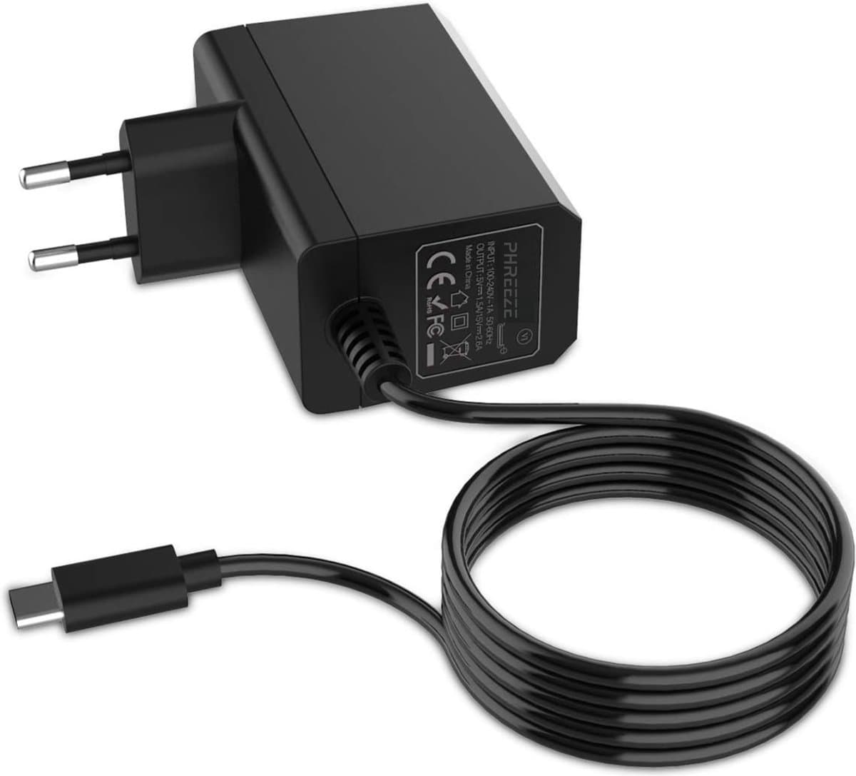 39W AC Adapter geschikt voor Nintendo Switch Oplader - USB C - 1.5 Meter - 15V 2.6A Voedingsadapter - Ook TV Modus - Voor Switch, Oled, Lite, Pro Controller, PS5 Controllers, Docking Station