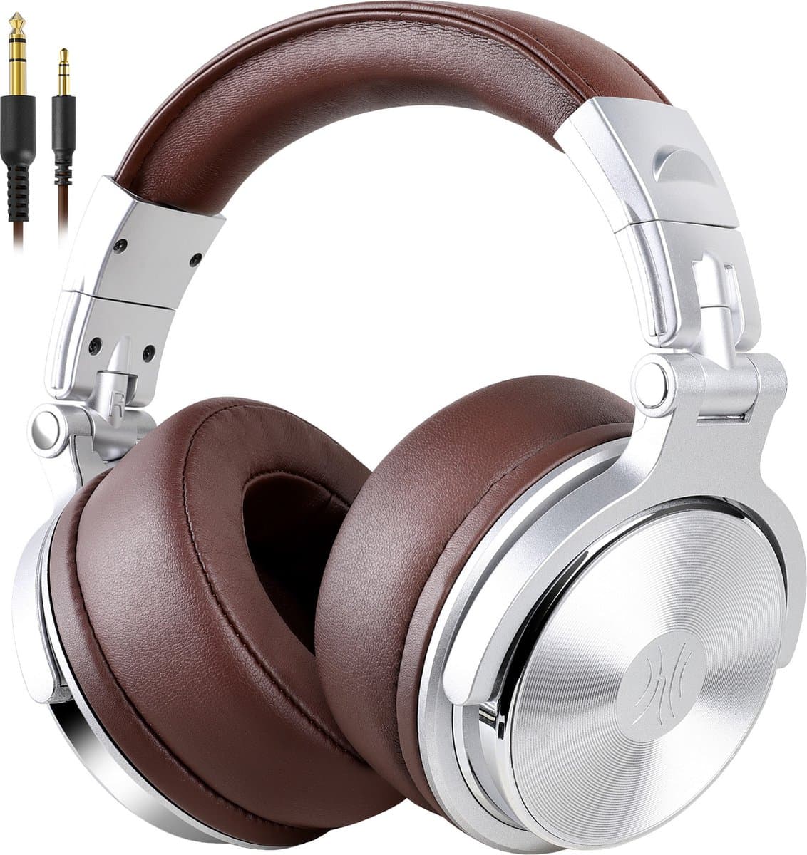OneOdio Pro40 Silver-brown - Koptelefoon - ANC Bluetooth Headphone - Draadloze Over-Ear Koptelefoon - Active Noise Cancelling - Microfoon - Incl. Carry Case, USB & Aux Kabel - 40 Uur Afspeeltijd