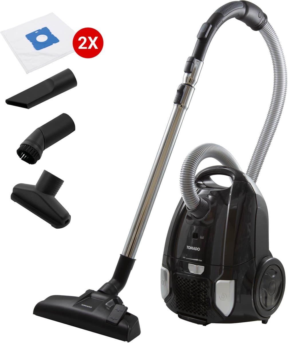 Tomado TVC3001B - Krachtige stofzuiger met zak - HEPA 13 filter - Snoerlengte 7 meter - Zwart