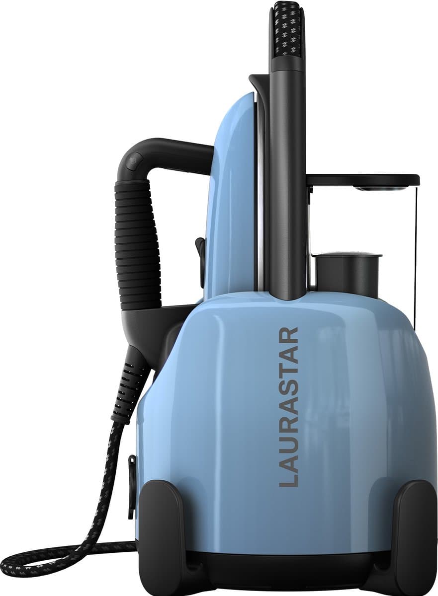 Laurastar Lift Plus Blue Sky Stoomstrijkijzer, 3-in-1 Strijkstation, dat je kleding ontvouwt, Strijkt en reinigt, Hygiënische Stoom, Afneembare watertank, Groenicaal Strijken, Automatische oprolling