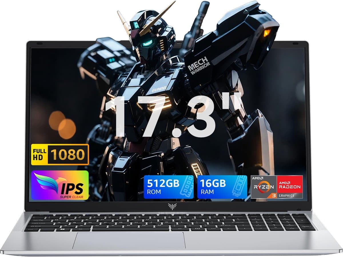 Acemagic AX17Pro IPS Full HD Laptop - 17,3 inch - Ryzen 4300U processor tot 3,7 GHz - 16GB DDR4 RAM 512 GB SSD - Windows 11 Pro - WiFi 5 - BT5.0 - Zilver