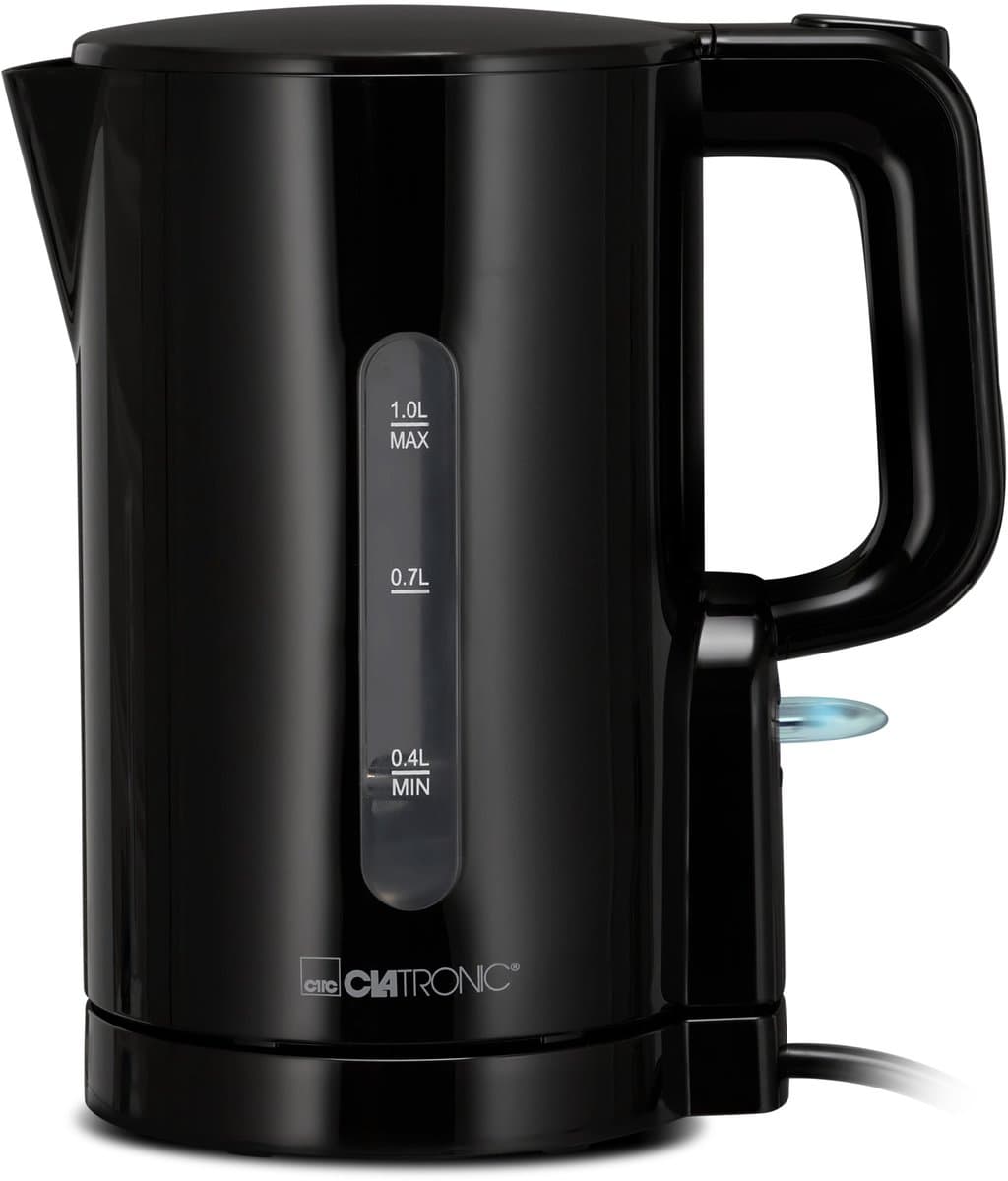Clatronic WK 3834 - Waterkoker - geschikt voor de Camping - 1 Liter - 900W - Zwart