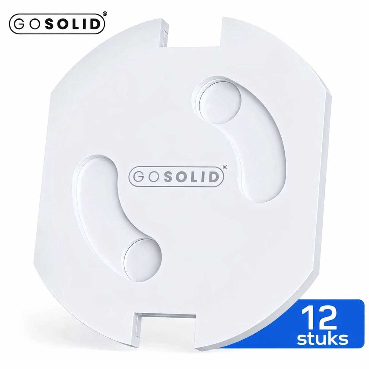 GO SOLID! ® 12x Stopcontactbeveiliging - Kinderbeveiliging voor Stopcontacten - Stopcontactbeschermers voor Baby's & Kinderen - Wit