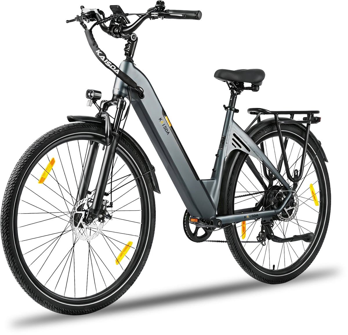 Elektrische fiets 28 Inch - Damesfiets-Herenfiets-Aluminiumlegering- met 7 versnellingen -36 V 20 Ah -elektrische stadsfiets -Achterwielmotor 250W - Hydraulische schijfrem -tot 150km- IP54 Waterdicht - Grijs