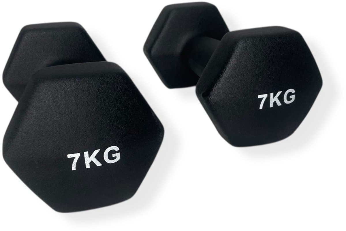 Padisport - Dumbells 7 Kg - Halter - Gewichten Set Halters - Gewichten 7 Kg - Zwart - Gewichten - Dumbells Set
