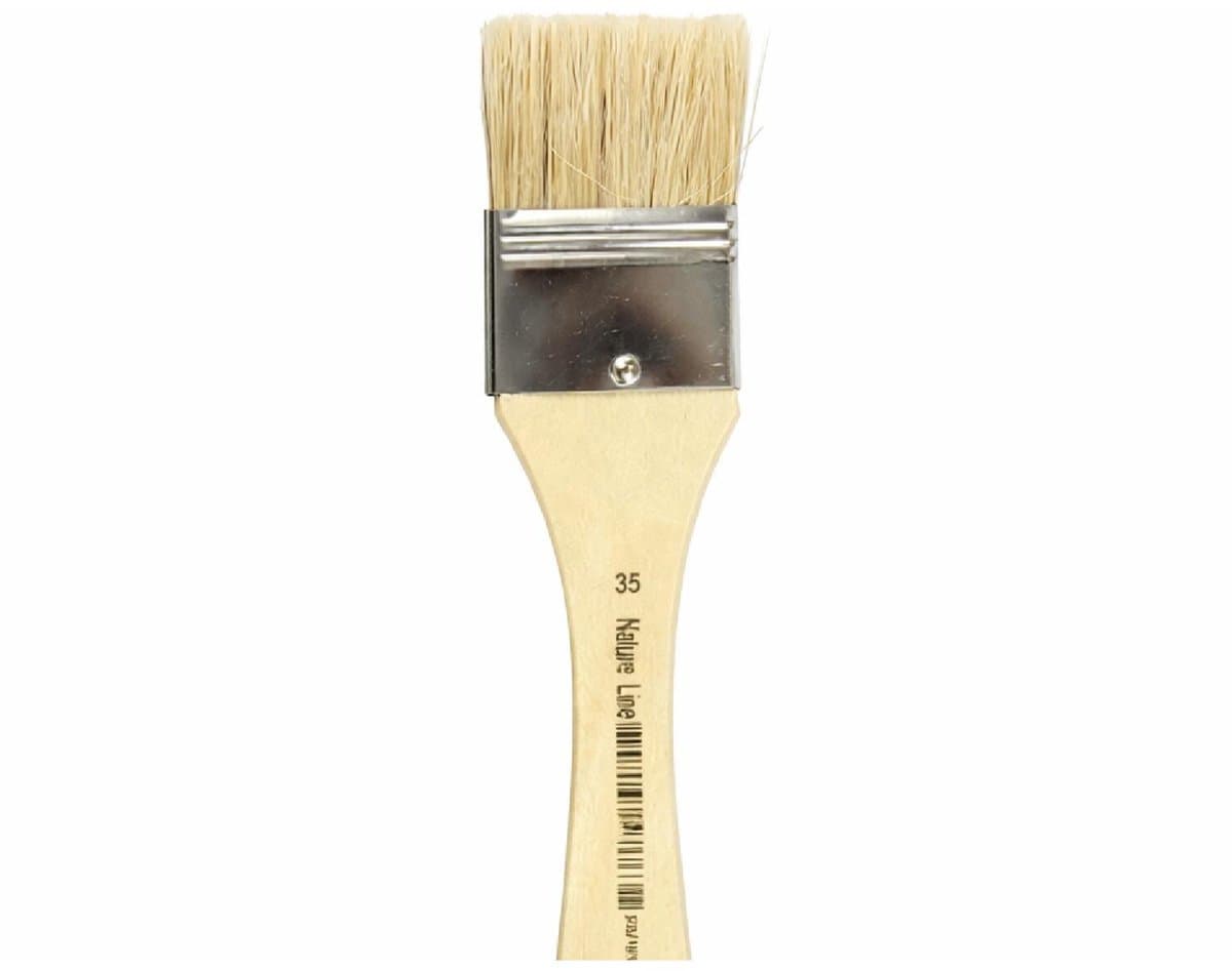 Brede verf en vernis kwast - 35 mm - hout - platte kwast