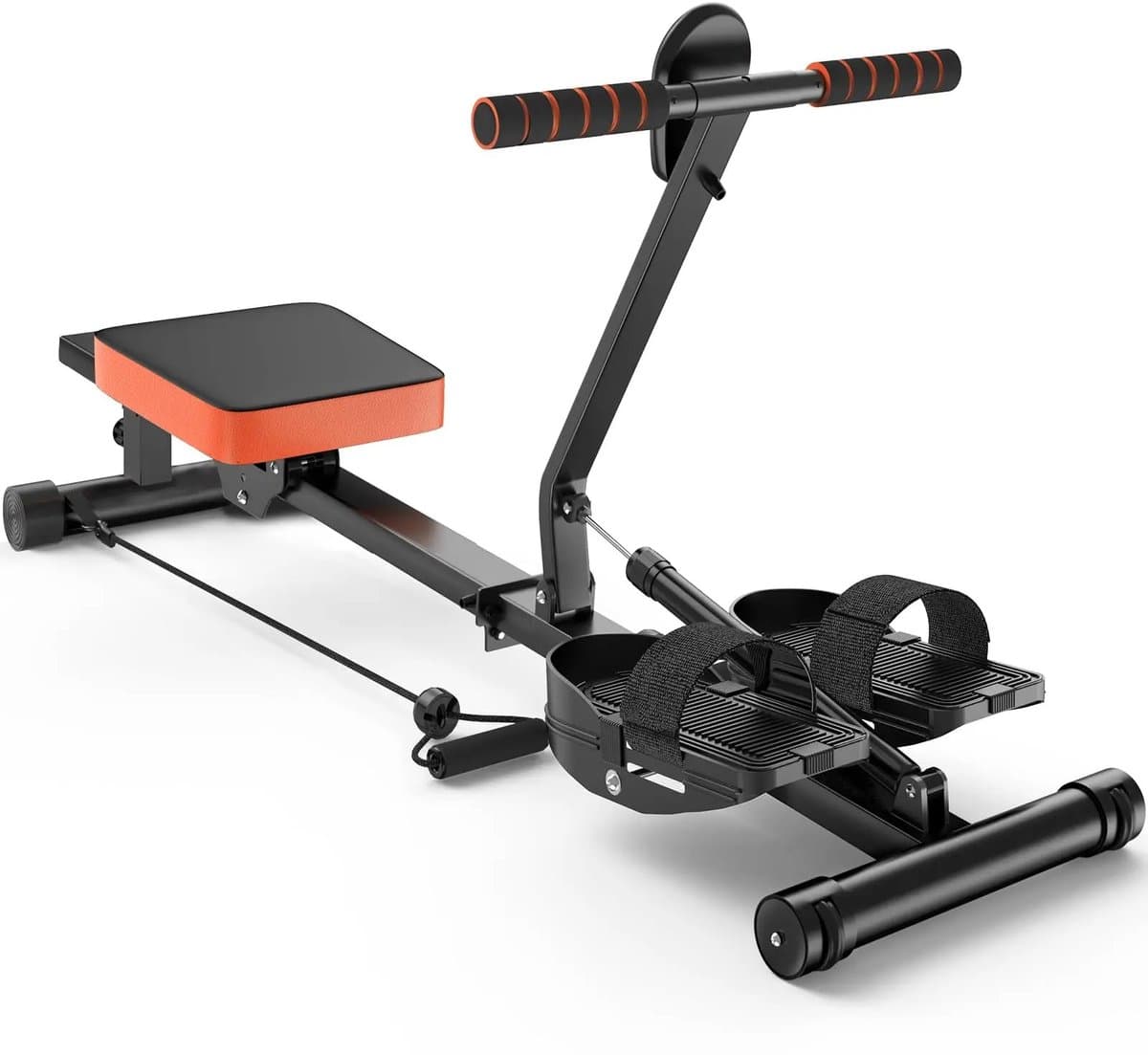 D&A Fitness - Roeimachine - Roeiapparaat - Roeitrainers - Roeimachine inklapbaar - Cardio - 12 Weerstanden - Zwart - Oranje