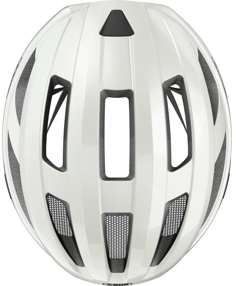 Fietshelm ABUS MACATOR MIPS pearl white M - 52-58 cm - wit - Geschikt voor gebruik op elektrische fietsen - stadsfietsen - 290 g