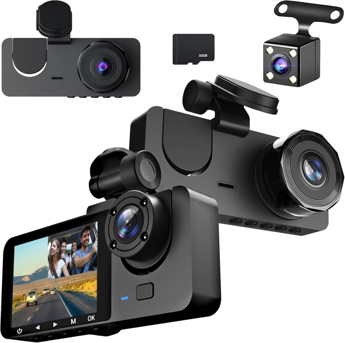 Dashcam voor auto voor en achter – Dual dashcam – Voor- en achtercamera – Autocamera – Full HD dashcam – Dashcam met nachtzicht – Dashcam met bewegingssensor – Groothoeklens – Parkeermodus – Loop recording – Dashcam met SD-kaart