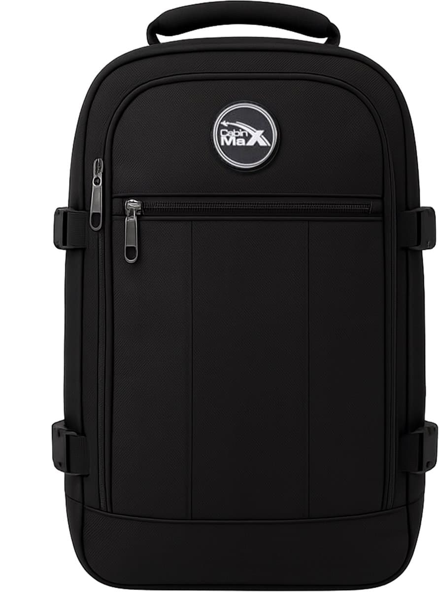 CabinMax Metz Reistas – Handbagage 20L – Rugzak – Schooltas - 40x25x20 cm – Compact Backpack – Lichtgewicht – Zwart