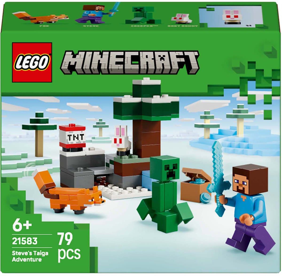 LEGO Minecraft Steve's Taiga-Avontuur Videogame Bouwpakket voor Kinderen - 21583