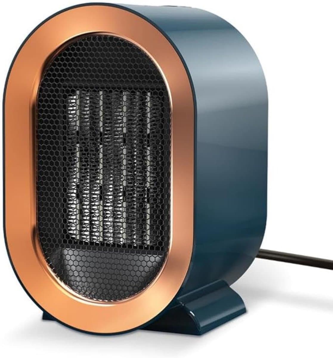 Elektrische kachel - Stille kachel - Miniverwarmer - Draagbare minikachel - Keramische PTC-ventilatorkachel - Winterwarmte - 2 warmte-uitgangen - Oververhittings- en kantelbeveiliging - Geschikt voor thuis - Ouderen - Kinderen - Huisdieren - blauw