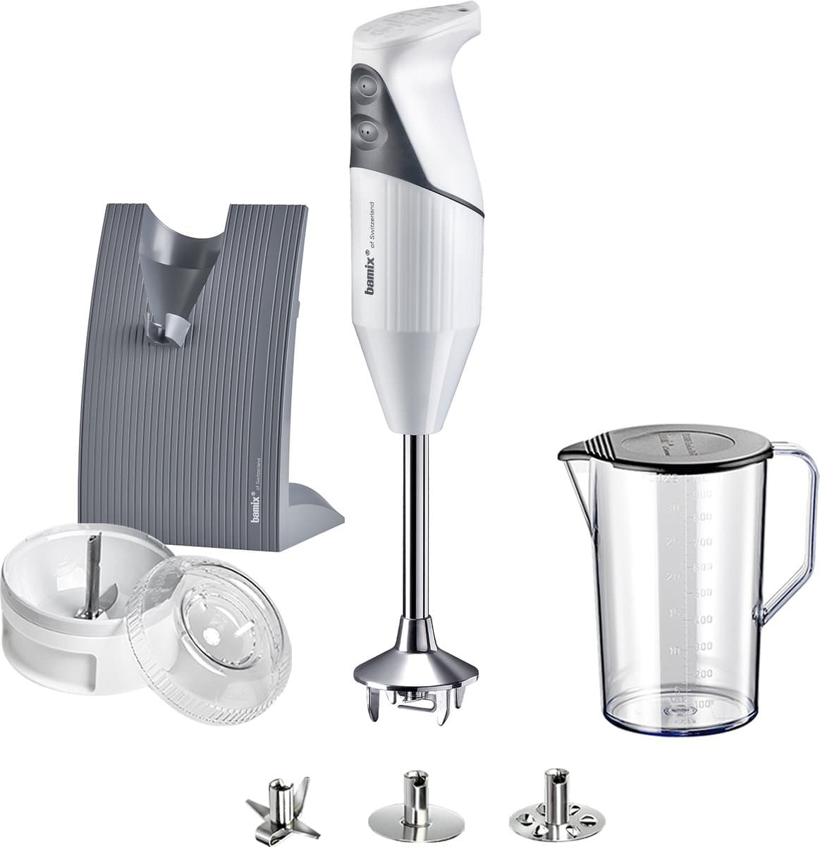 Bamix Staafmixer Swissline M200 Silver - 200 W - Met Accessoires & Smart Helpers