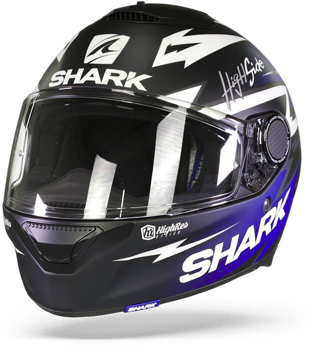 SHARK SPARTAN 1.2 ADRIAN PARASSOL Motorhelm integraalhelm Mat Zwart Blauw Zilver - Maat S