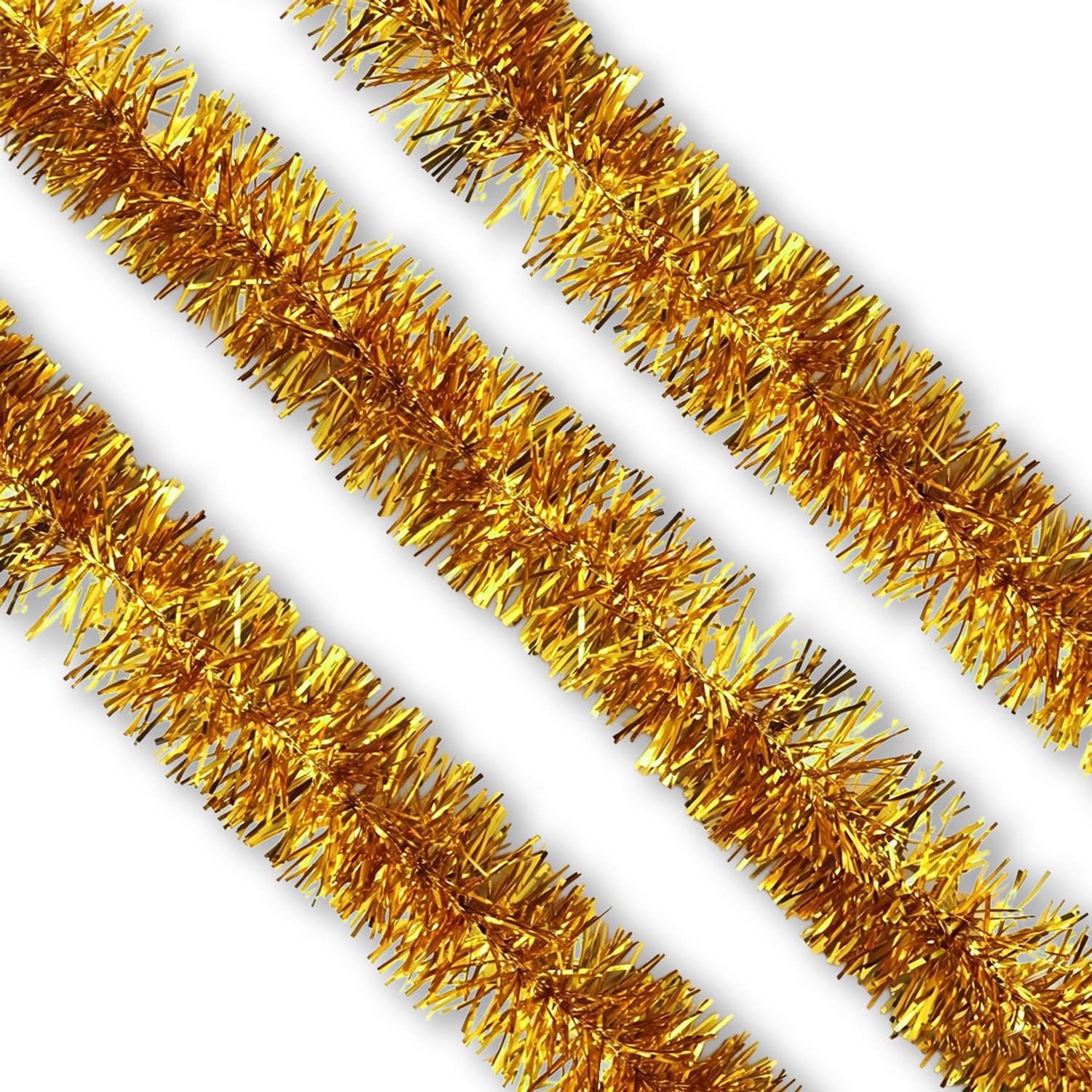 LUQ – Tinsel Kerstslinger Goud – Lametta Slinger – Christmas Garland – Kerstboomversiering – Kerstboom Hangdecoratie