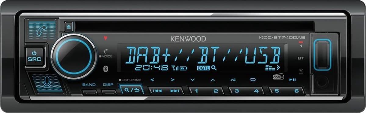 Kenwood KDC-BT740DAB autoradio - Multicolor