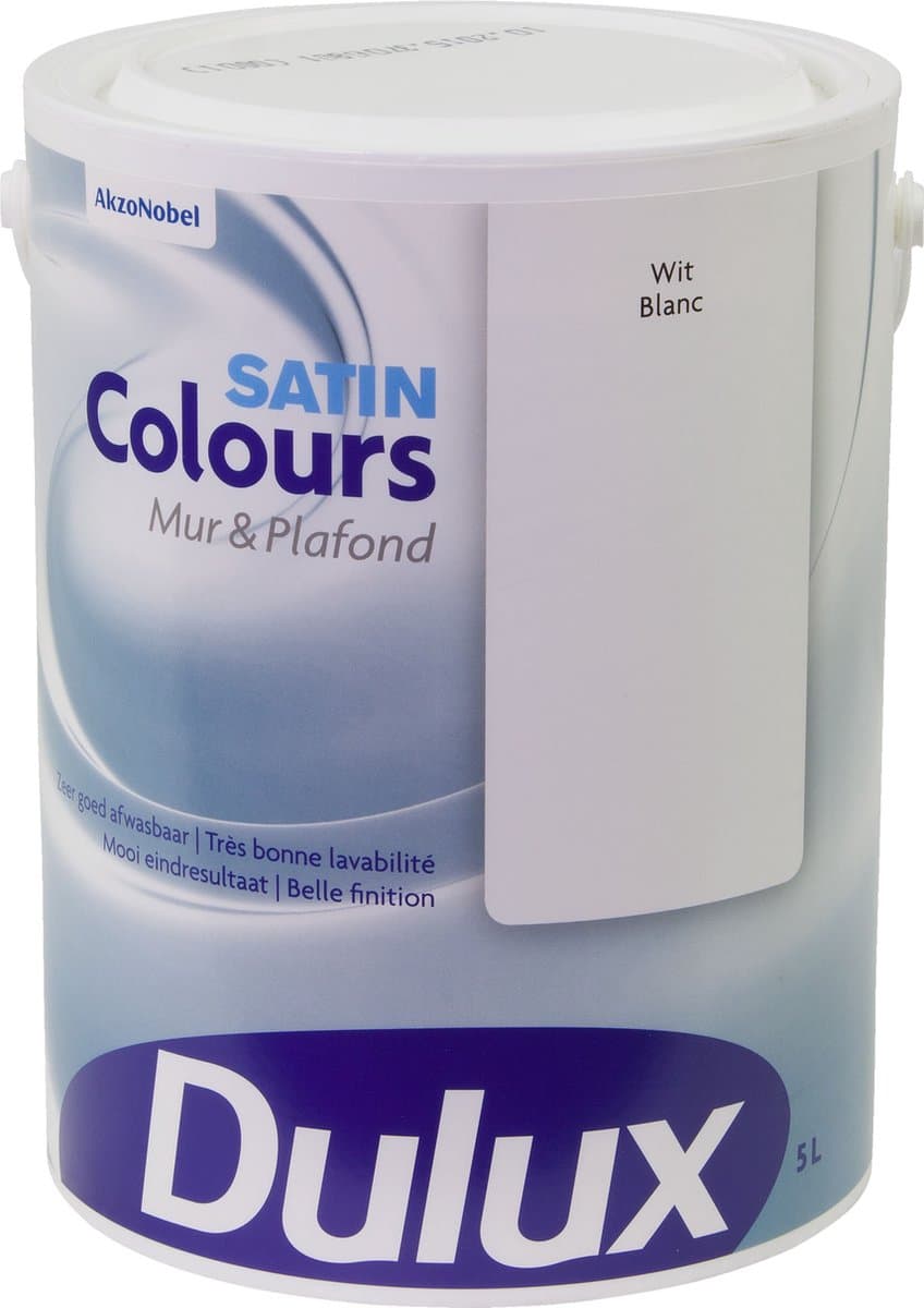 Dulux Colours Mur & Plafond Satin - Wit - 5 L