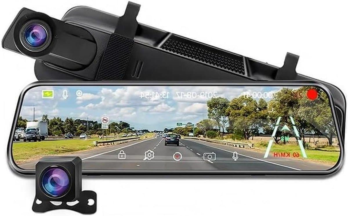 Spiegel Dashcam - Auto Camera - Veilig Rijden - Streaming Media - 10 Inch - Zwart