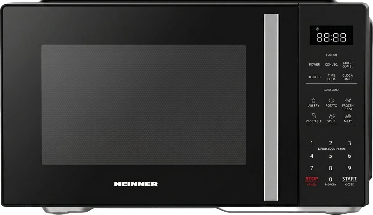 Heinner Combi Magnetron Vrijstaand 23 Liter - Magnetron met Grill, Heteluchtoven & Airfryer - 4-in-1 met 900W & 10 Airfry Programma's - Zwart