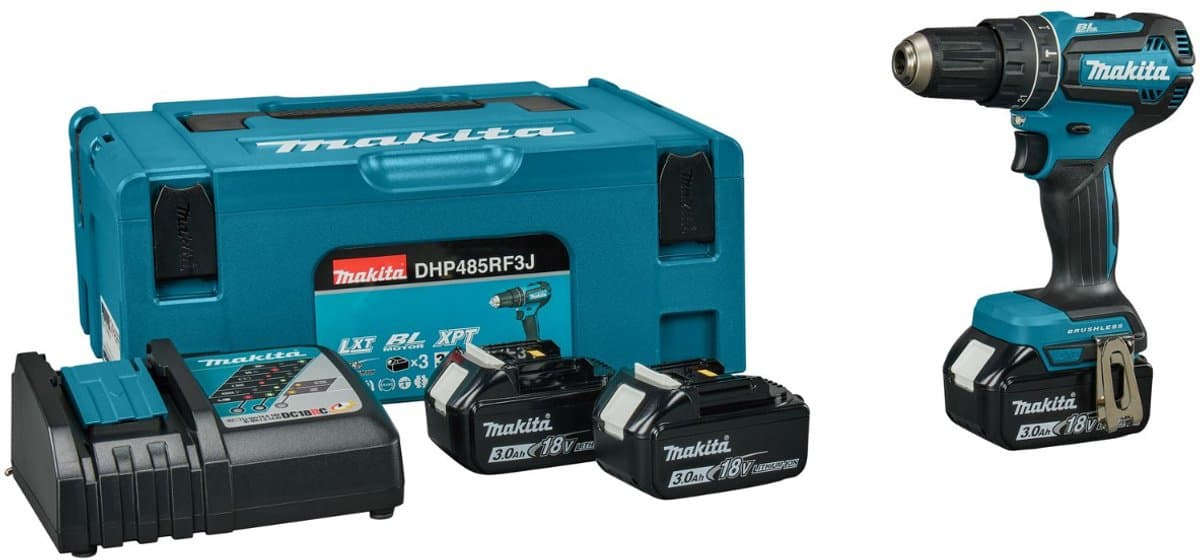 Makita DHP485RF3J Accu klop-/schroefboormachine 18V 3x 3.0Ah in Mbox