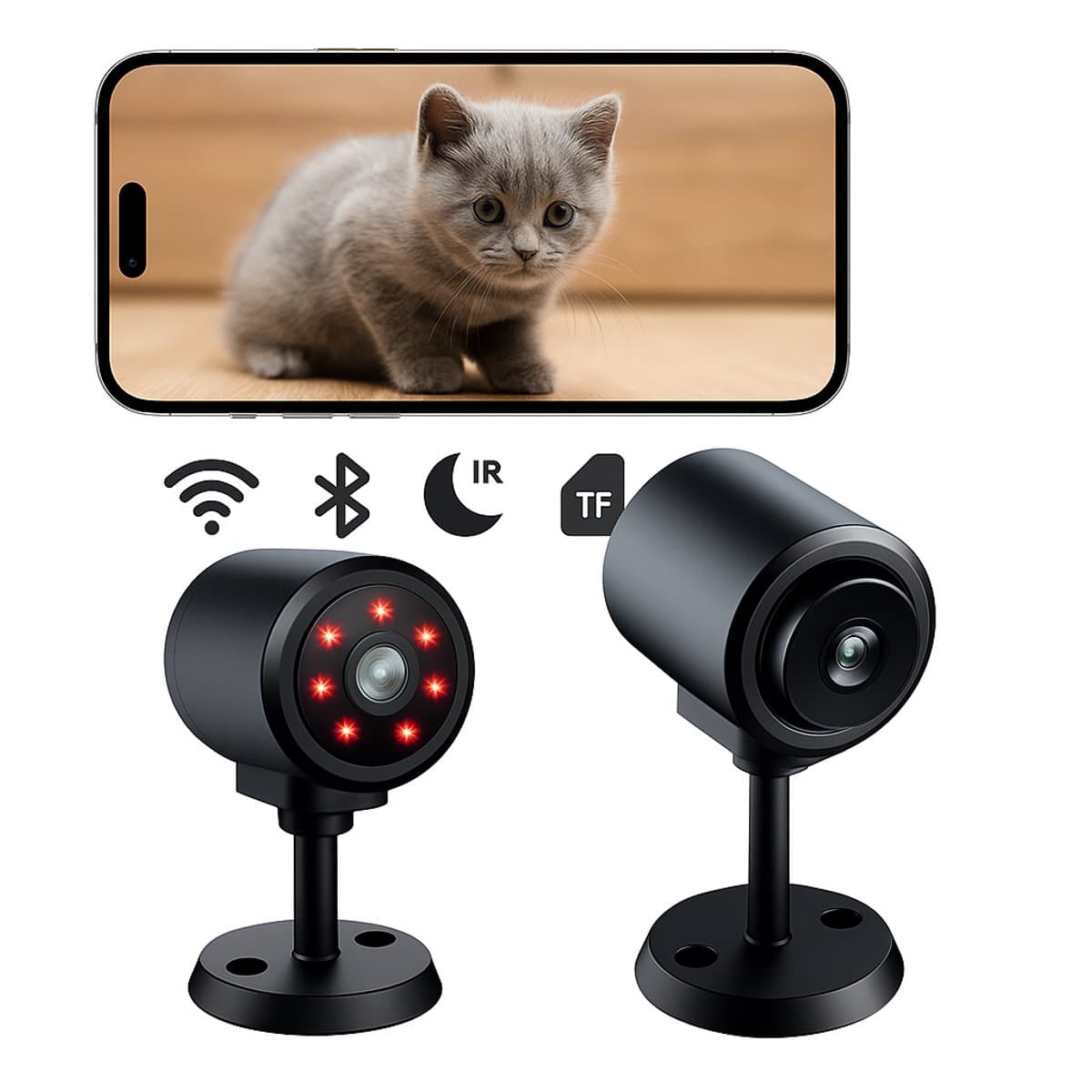 Narvie C1 Beveiligingscamera – 1080P HD IP Camera – Wifi – Nachtzicht – Bewegingsdetectie – Binnen/Buiten