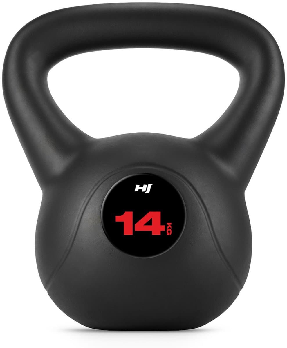Hop-Sport Kettlebell HS-PB014KB vinylgewicht voor fitnessoefeningen en krachttraining in de homegym, gewicht 14 kg, gewicht voor cardiokrachttraining, fitness, bodybuildingtraining, gewichtheffen