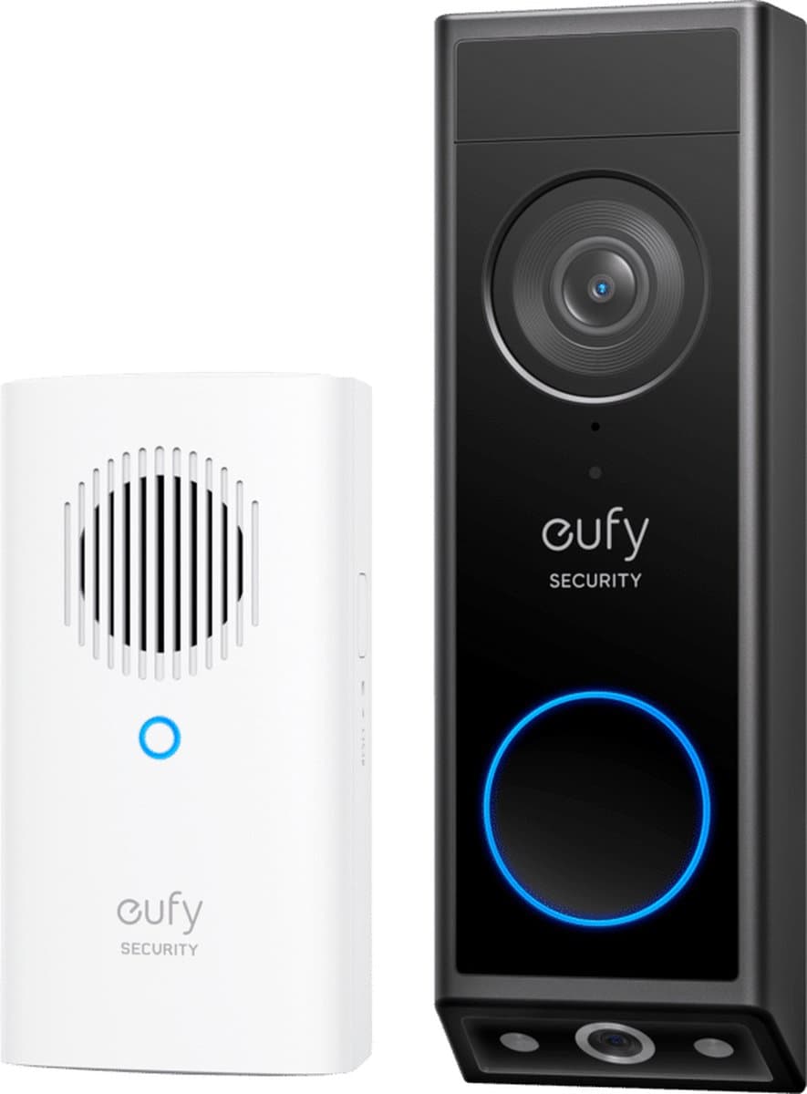 eufy Security E340 Video Deurbel met Chime - Video Doorbell - Dual-Cam technologie - 2K Full HD-resolutie - Kleur nachtzicht - AI-pakketdetectie - Draadloze installatie - Compatibel met Alexa en Google Assistant