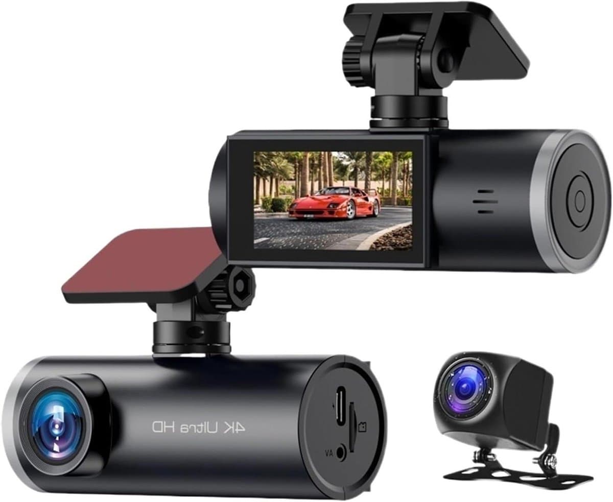 Auto Dashcam - 4K Recorder - Veilig Rijden - Dubbele Opname - 170 Graden - Zwart