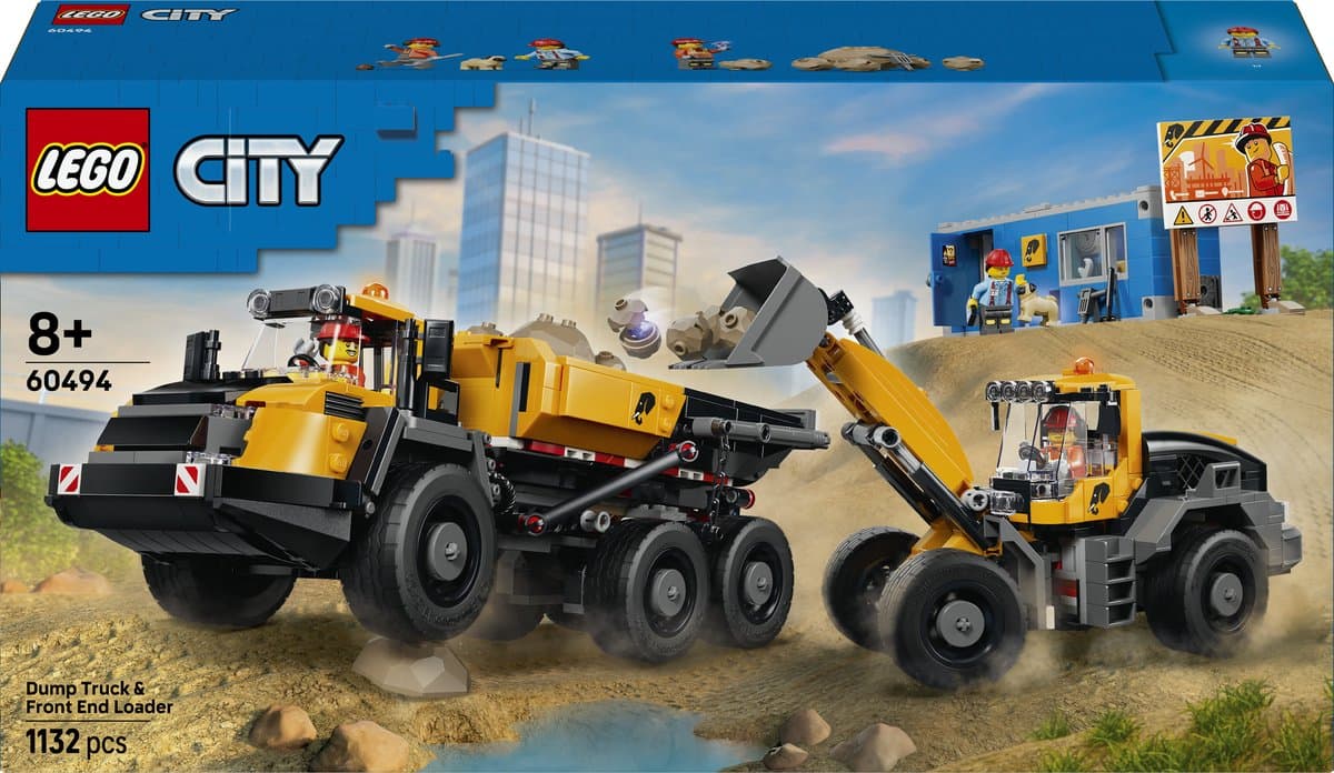 LEGO City Kiepwagen en Voorlader Voertuig Speelgoed voor Kinderen 60494