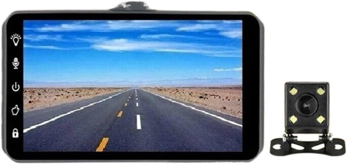 Touchscreen Dash Cam - Auto DVR Recorder - Veilig Rijden - Dubbele Camera - 4 Inch Scherm - Zwart