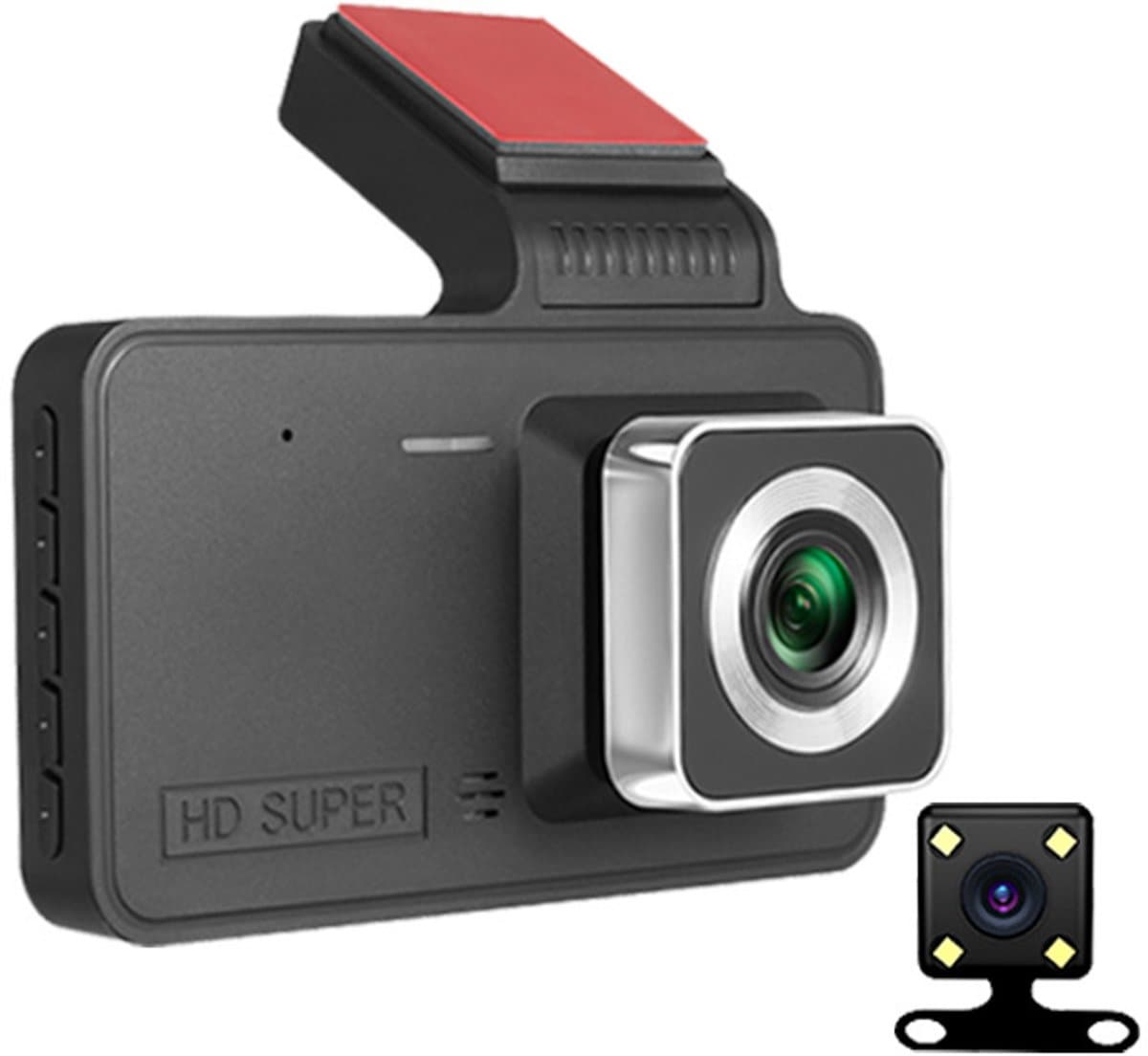 Verbeter de rijveiligheid met dashcams - Nieuwe dashcams voor en achter, dashcams voor voertuigen voor en achter, Ring-autocamera die 360 graden opnames voor en achter maakt (met 8G)