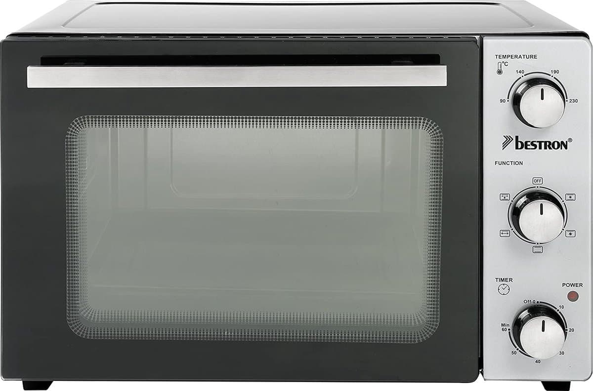 Bestron Vrijstaande oven AOV31PS - Bakoven 1500W - 31L - 6 programma's - RVS/Zwart - 5 jaar garantie