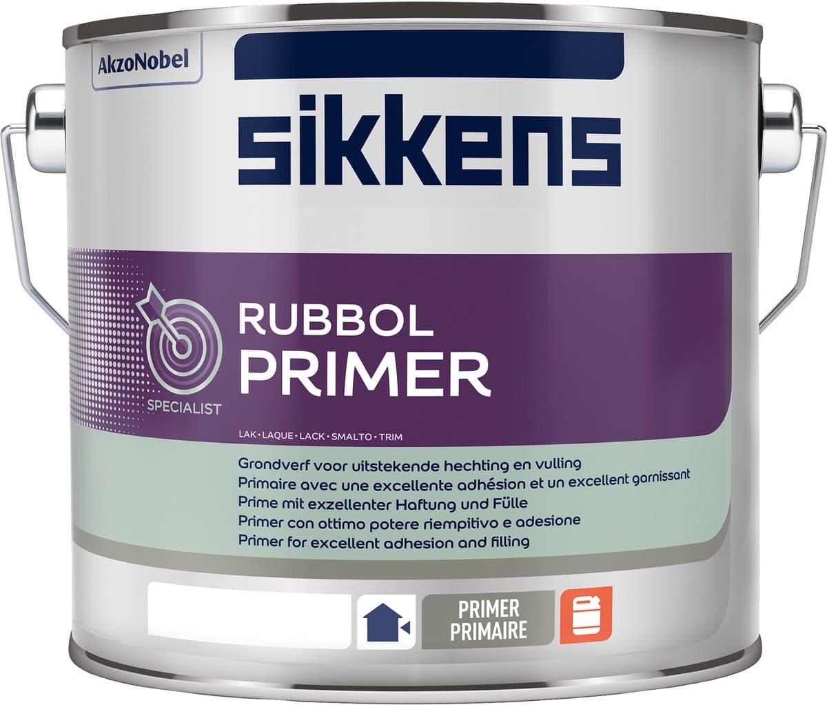 Sikkens Rubbol Primer - Universele grondlaag solventbasis - Wit - 2.5L