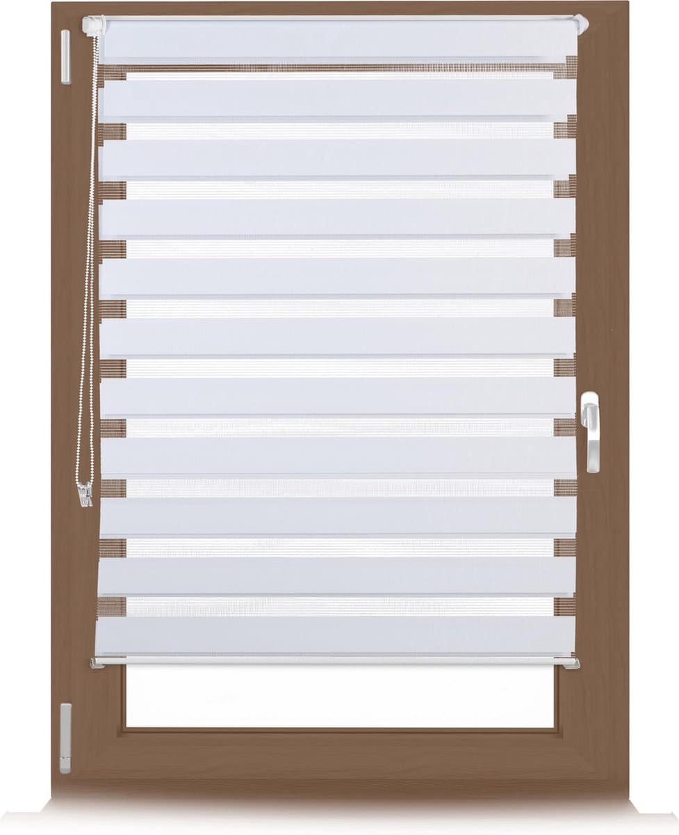 Duo rolgordijn wit - lichtdoorlatend - zonder boren - 7 verschillende afmetingen 110x150cm